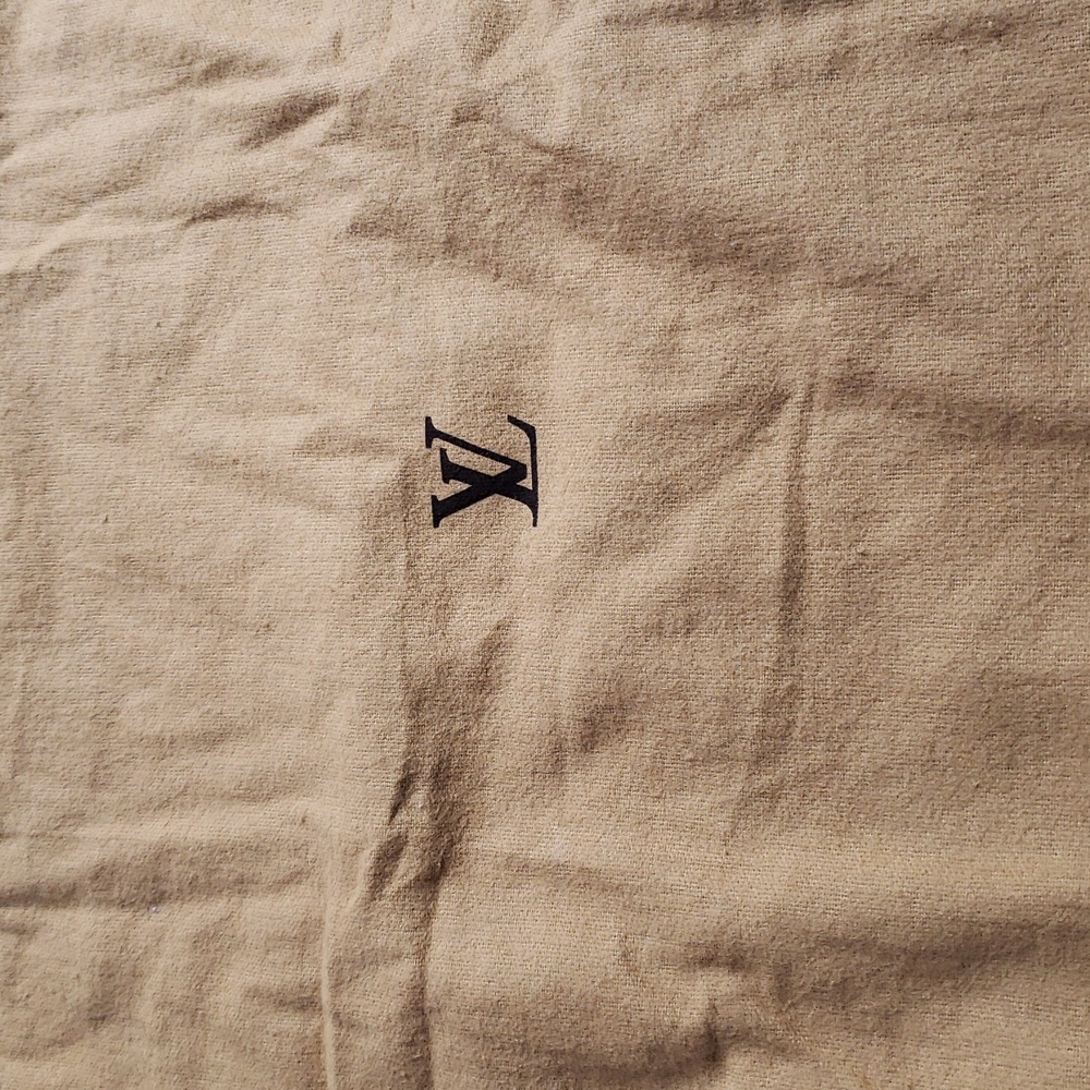 Louis Vuitton 100% Cotton Large Logo Drawstring Dust Bag Soft Neutral Italy - Picture 2 of 11